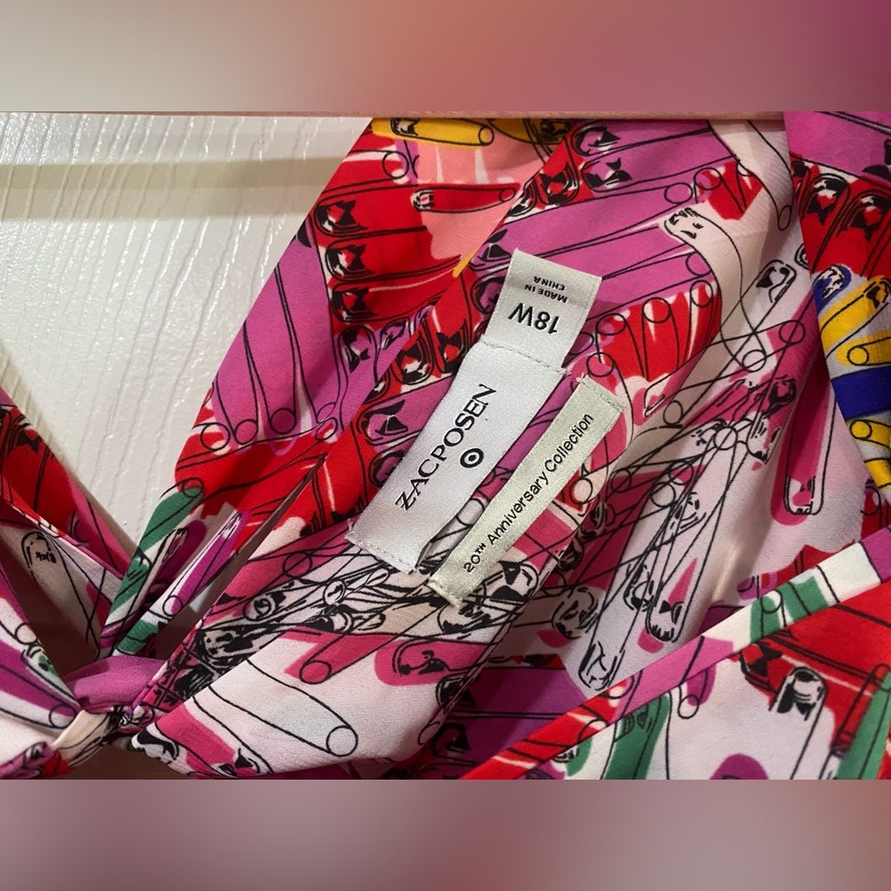 Zac Posen Target 20th Anniversary Collection Pink‎ Safety Pin Maxi Size 18 W - Picture 8 of 13